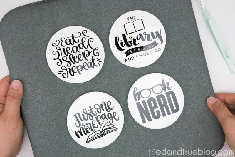 Finished shot of four coasters