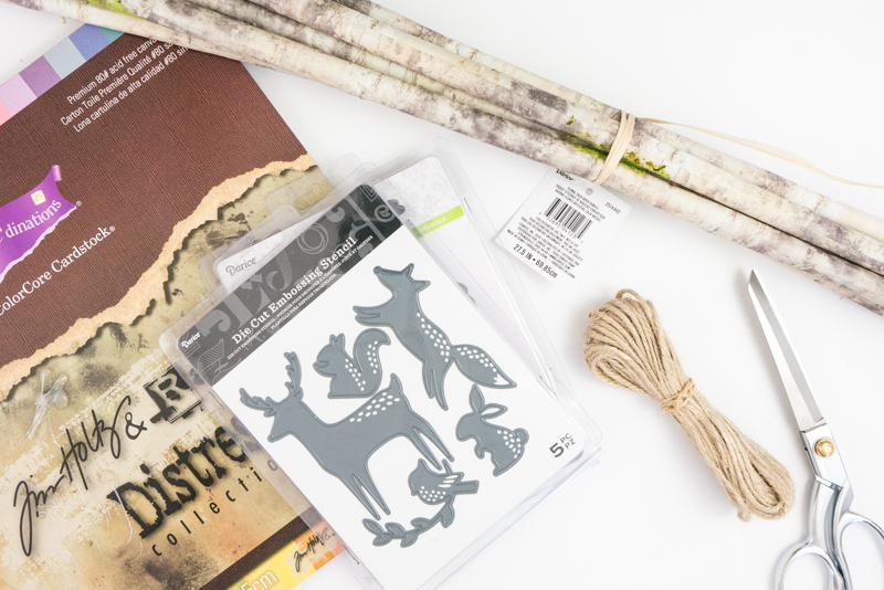 Supplies needed to make Woodland Nursery Paper Mobile