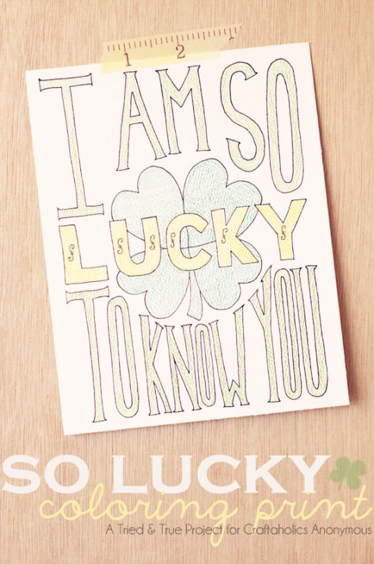 So Lucky Coloring Print to be colored any way you like!