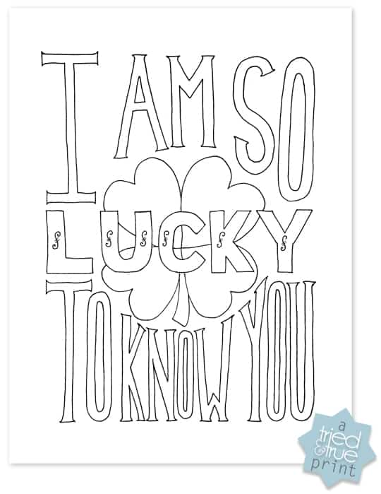 "So Lucky" Coloring Print | A Tried & True Print