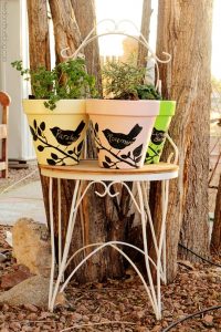 Chalkboard Planters with FolkArt Stencils and Paint | A Tried & True Project