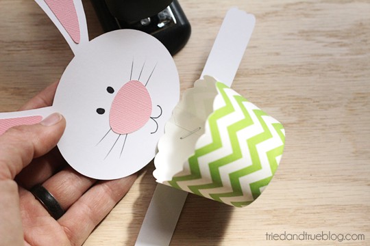 Use paper treat cup to catch the Easter goodies