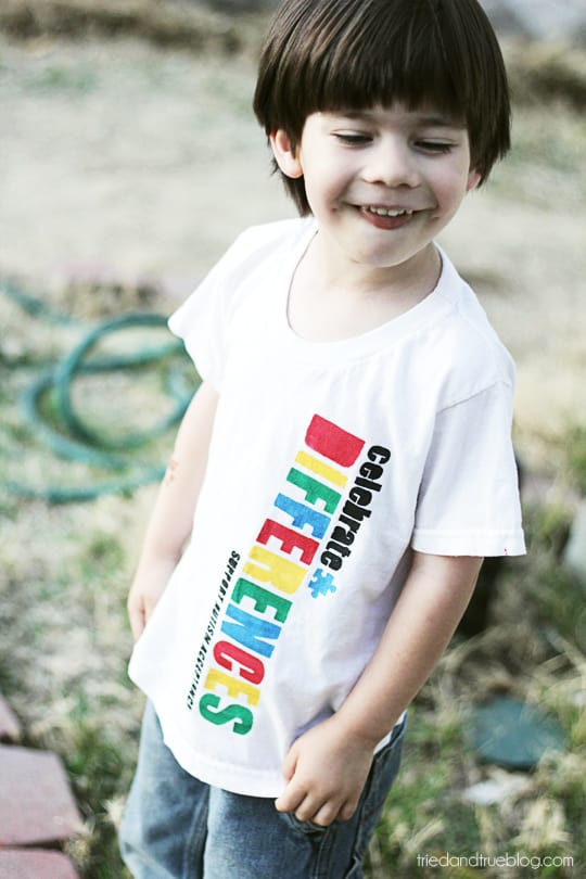 Make a t-shirt celebrating differences for Autism Awareness Month | A Tried & True Project