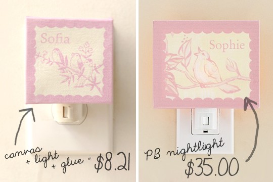 Make a Pottery Barn Knock Off Customized Nightlight for just 1/4 the price!