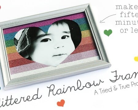 Make this super cute Glittered Rainbow Frame in under 15 minutes!