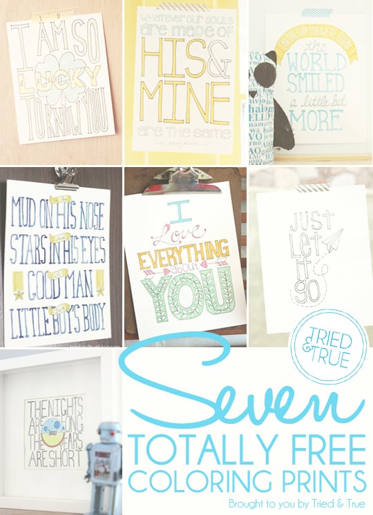 Print out these free printables from Tried & True to color any way you want!