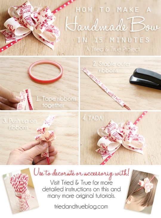 Homemade bows, Christmas crafts diy, Bow making tutorials