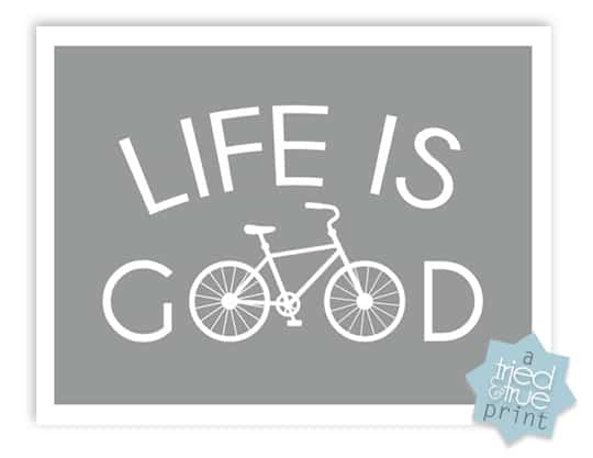 Bicycling Free Printables - Live Is Good
