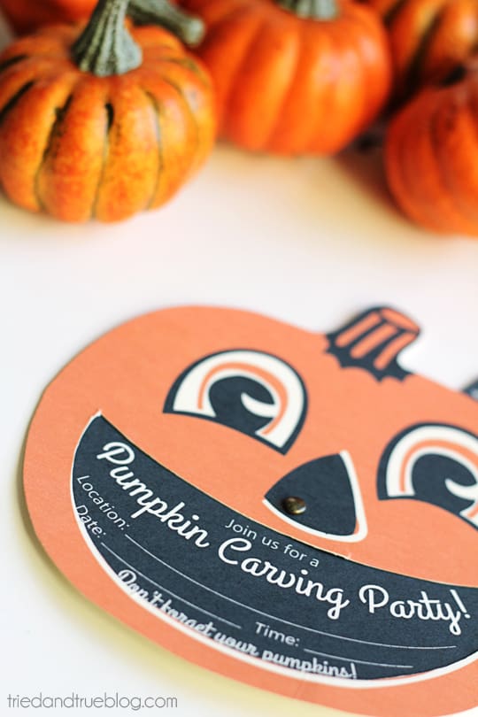 Pumpkin Carving Party - Super cute invite from Tried & True