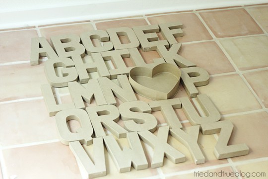 Paper Mache Alphabet Wall Art - Layout