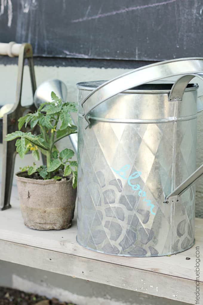 Decorated Spring Watering Can - Bring on the garden!