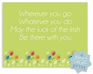 Irish Blessings Free Printables - Tried &amp; True Creative