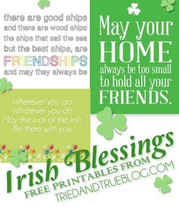 Irish Blessings Free Printables - Tried &amp; True Creative