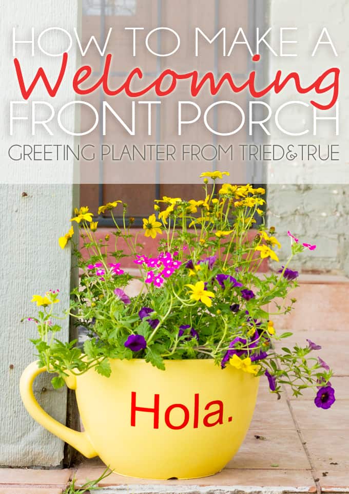 How To Make A Welcoming Front Porch - Greeting Planter from Tried & True