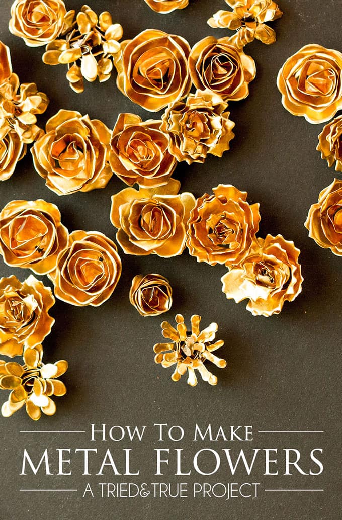 Follow this easy tutorial to make your own Metal Flowers! Perfect for scrapbooking, home diy projects, and holiday decor!