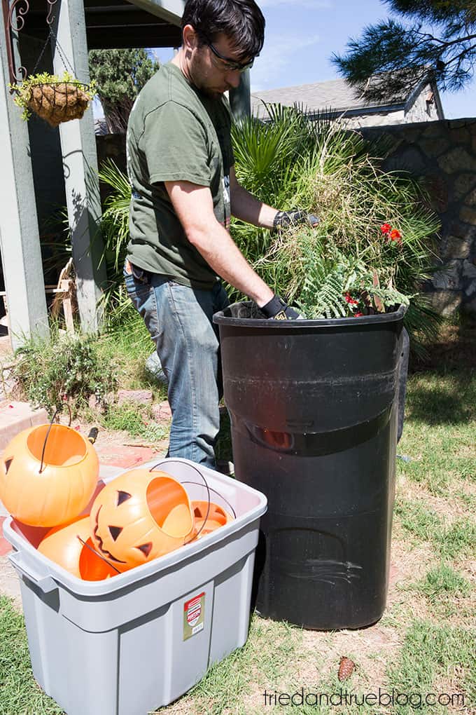 How To Make A Halloween Pumpkin Archway: Clean up, Clean up