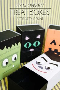 Print out these free Halloween Treat Boxes from Tried & True this year! Four different designs with tons of different uses!