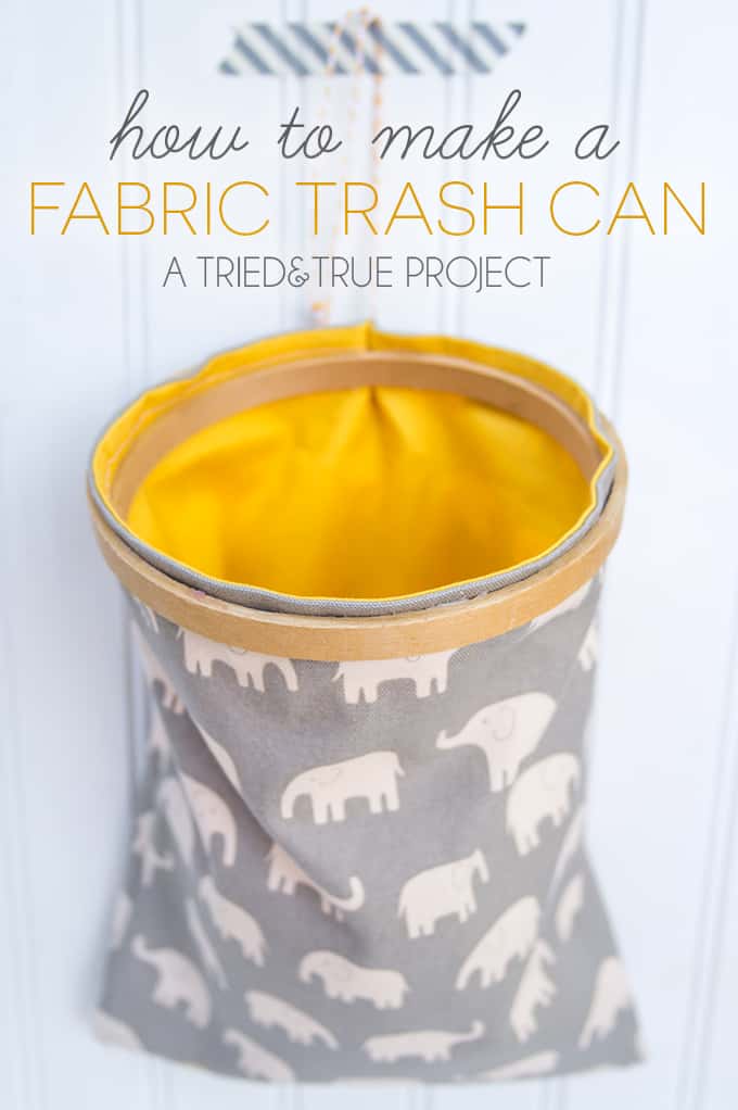 Use this really basic sewing tutorial to make a super conveient Fabric Trash Can! Perfect to take with you on the go!