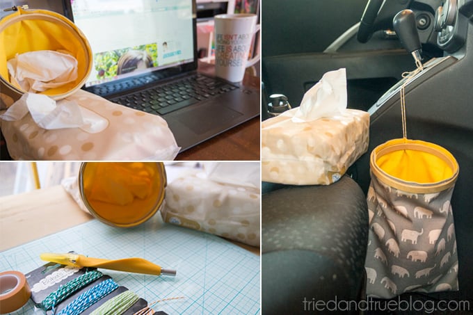 How To Make A Fabric Trash Can - On the go!