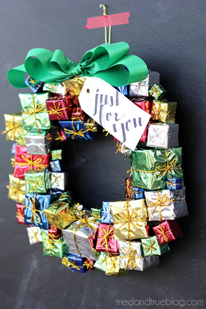 Happy Holiday Gift Wreath - Ready to hang!
