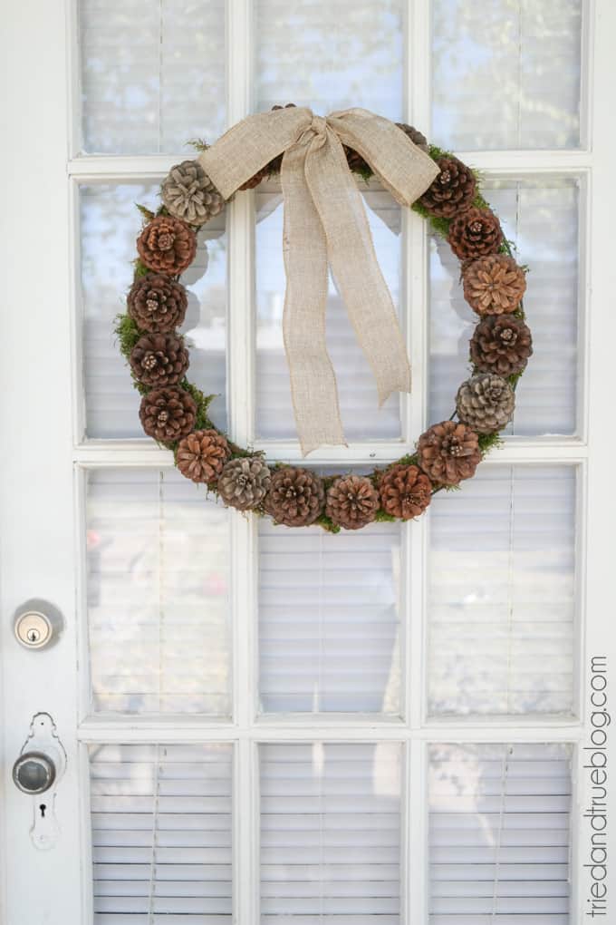 Pine Cone Christmas Wreath - Ready to greet!