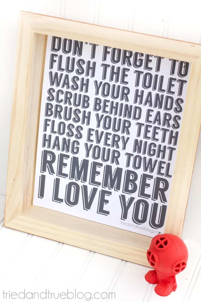 "Remember I Love You" Free Bathroom Art - Free Printable