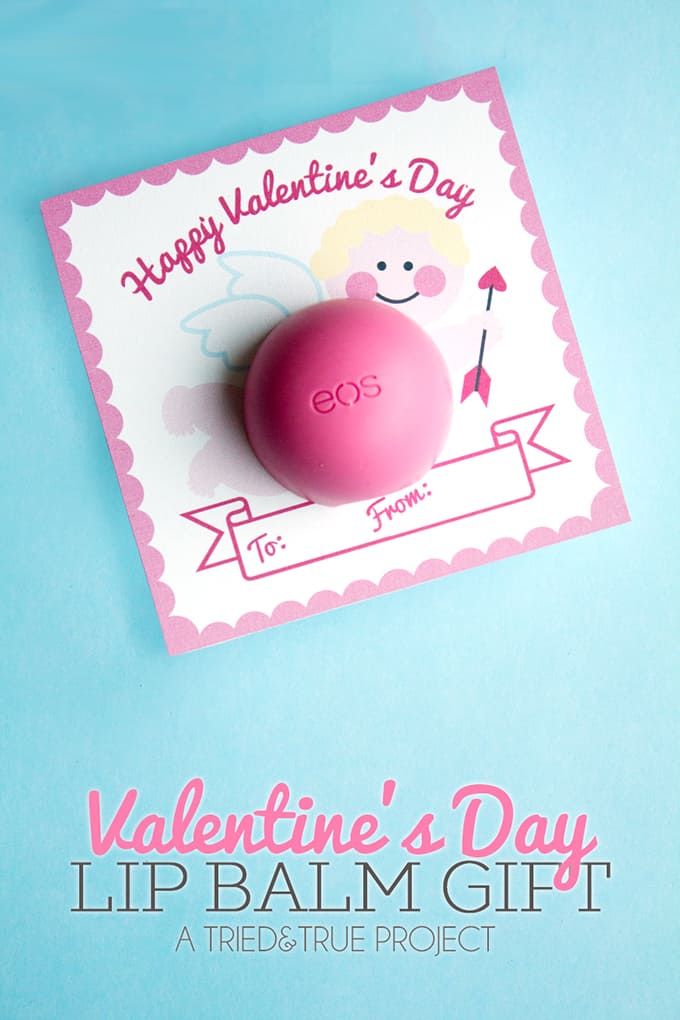 Use this free printable label to make this super cute (and inexpensive!) Lip Balm Valentine's Day Gift!