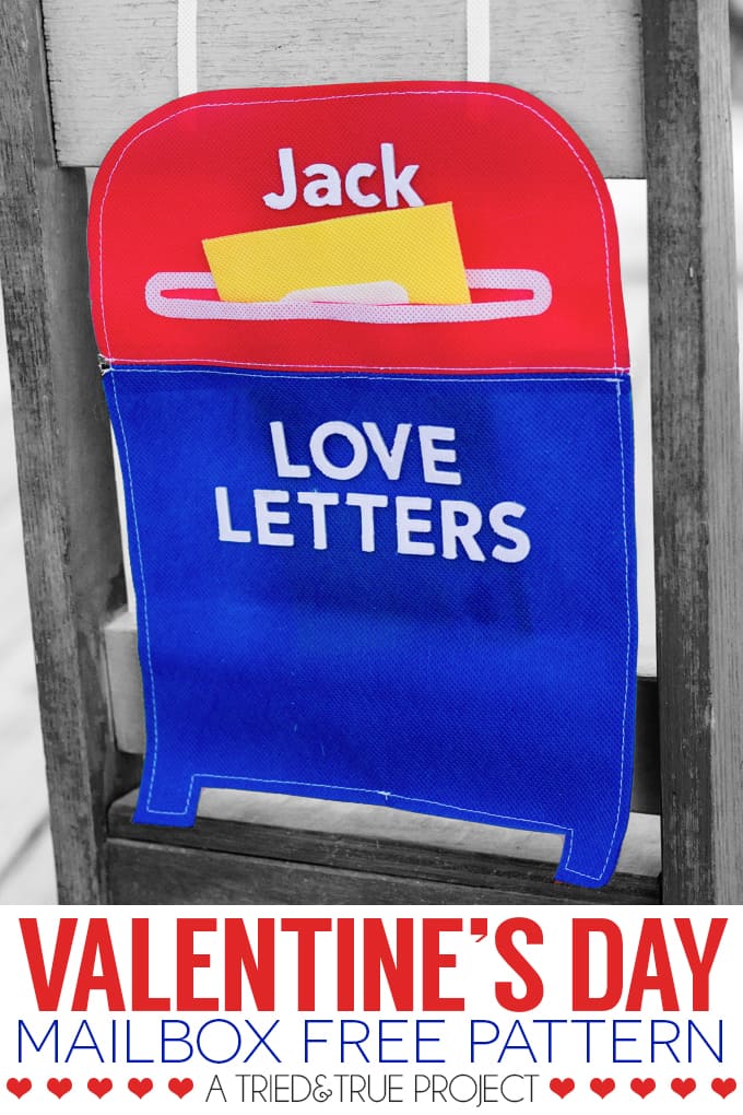 Valentine's Day Mailbox Free Pattern - Every kid needs somewhere to put all their love letters right?! Here's a super easy tutorial to make your own fabric mailbox!