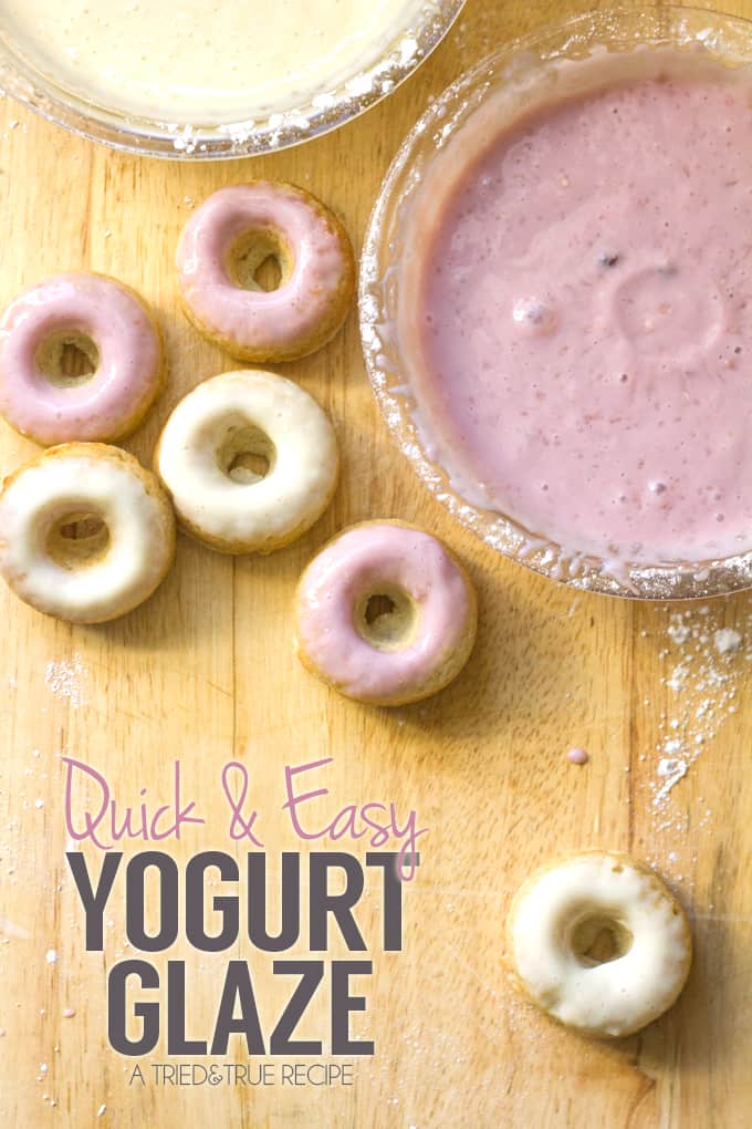 Quick and Easy Donut Yogurt Glaze - A healthier alternative to a pure sugar glaze! 