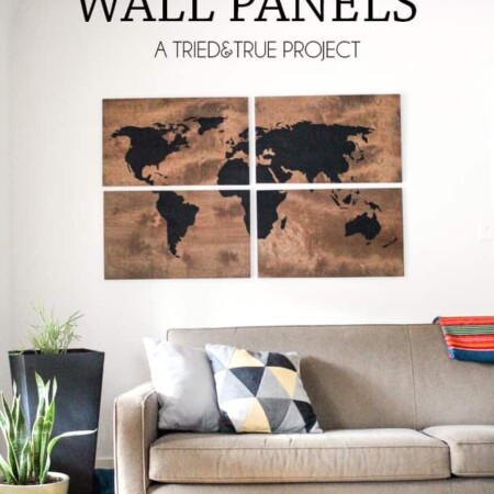 World Map Wall Art DIY - Make this large art piece with just a few supplies! | triedandtrueblog.com