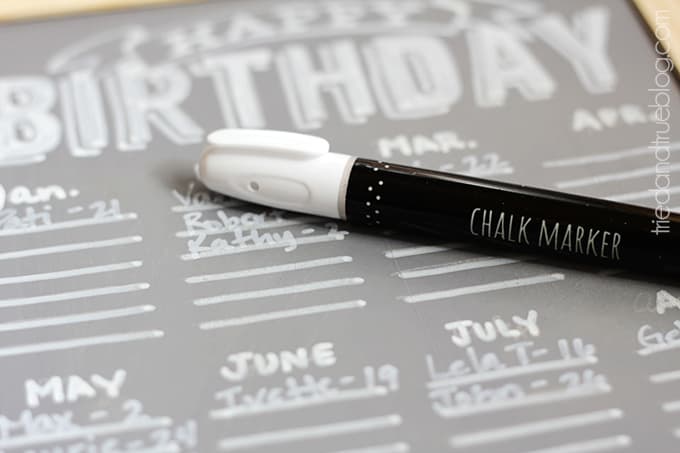 DIY Chalkboard Birthday Calendar  - Birthdays