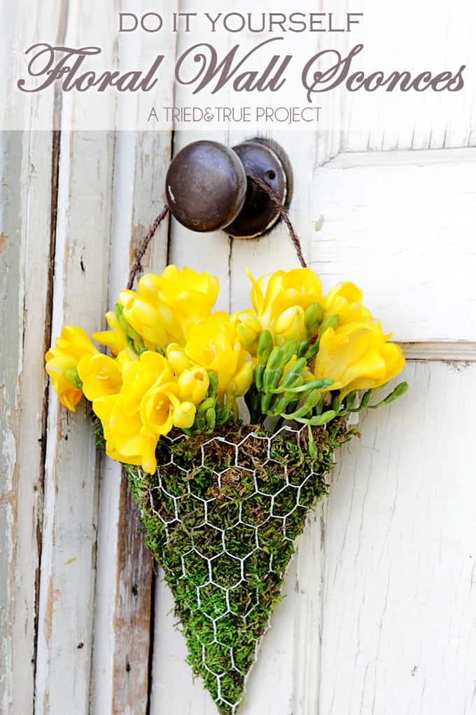 Make these easy DIY Floral Wall Sconces with just a few supplies! Easy to customize and gift!