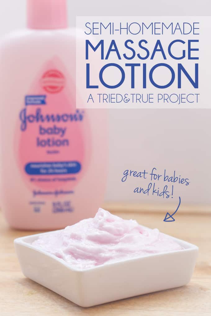 Semi-Homemade Massage Lotion that doesn't get absorbed so quickly. Perfect for baby massages! #johnsonspartners #SoMuchMore 