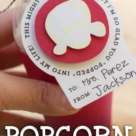 Make this super easy Popcorn Teacher Appreciation Gift in less than 15 minutes!