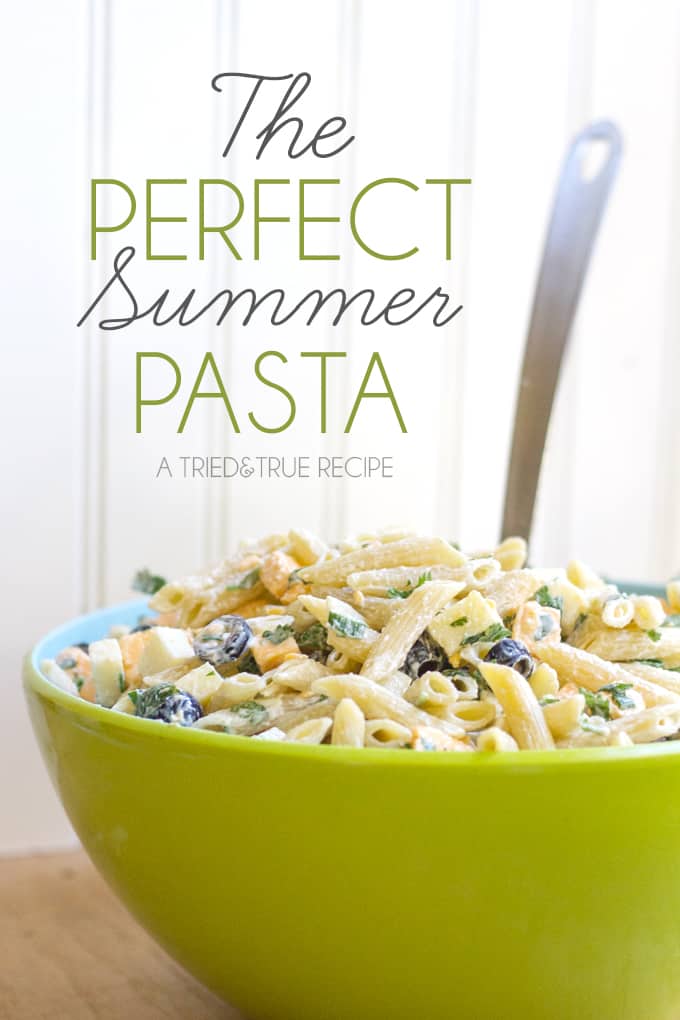 Make The Perfect Summer Pasta for your next picnic! Super easy to put together and I promise everyone is going to LOVE it!