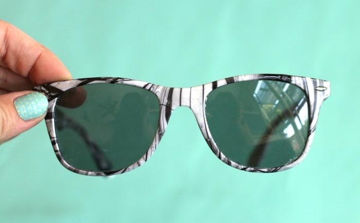 DIY marbled sunglasses