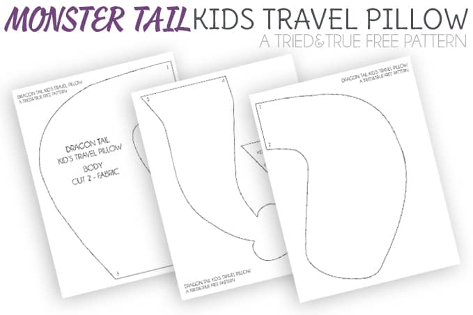 Monster Tail Kid's Travel Pillow - Pattern