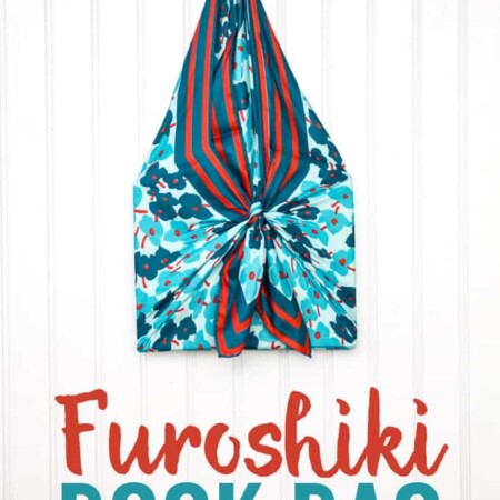 Super easy tutorial on a Furoshiki Book Bag! Use a scarf to carry and gift a book!