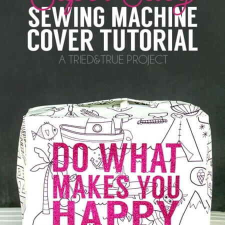 Combat dust in style with this super Easy Sewing Machine Cover! Includes full instruction on converting your own measurements into a pattern.