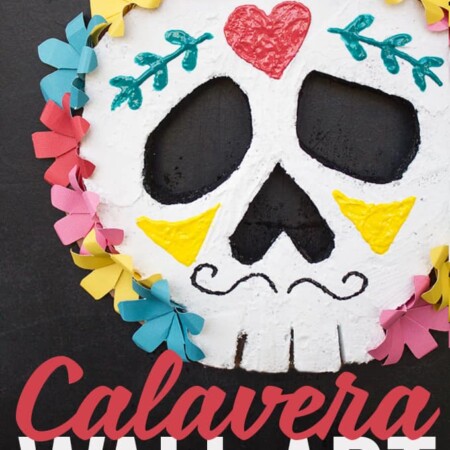 This Calavera Wall Art not only looks beautiful with your Dia de Los Muertos decor but is a breeze to make!