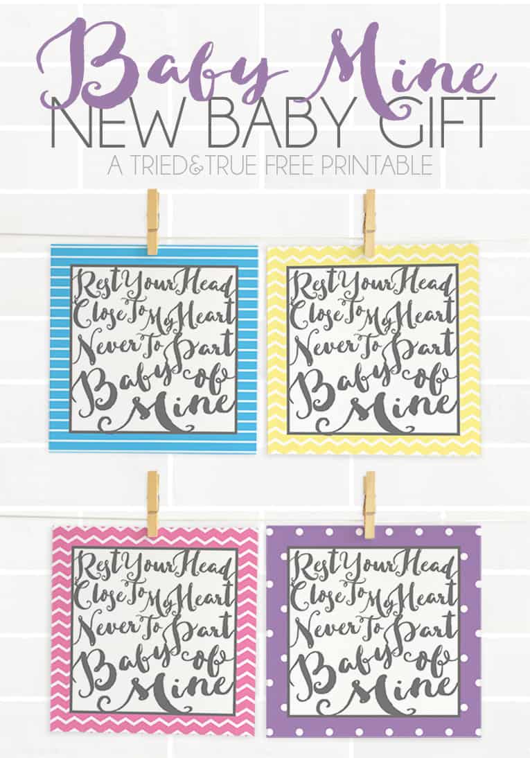 This "Baby Mine" New Baby Gift Set would be the perfect way to celebrate any new arrival. Four different colors and pattern types to choose from!