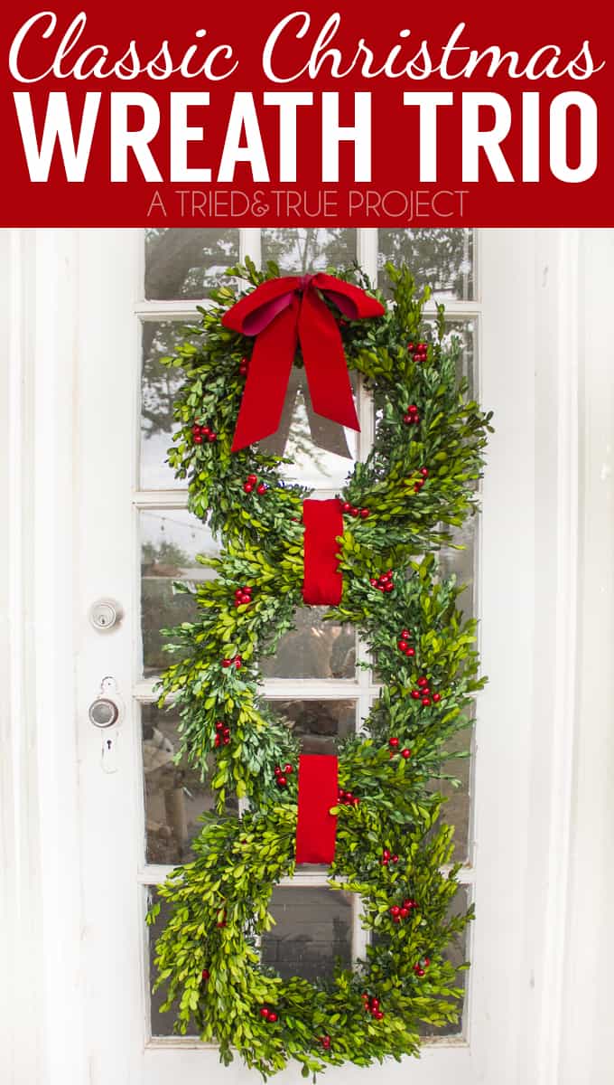 Make this Classic Christmas Wreath in just minutes! Perfect way to greet all your holiday guests!