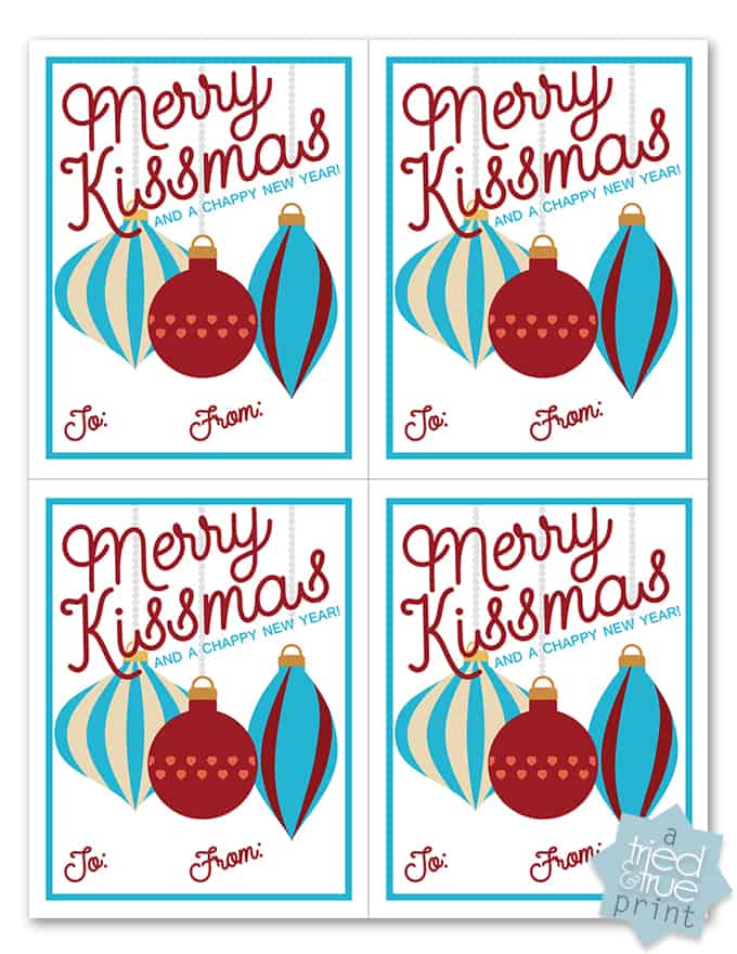 Merry Kissmas Lip Balm Gift - Free Printable