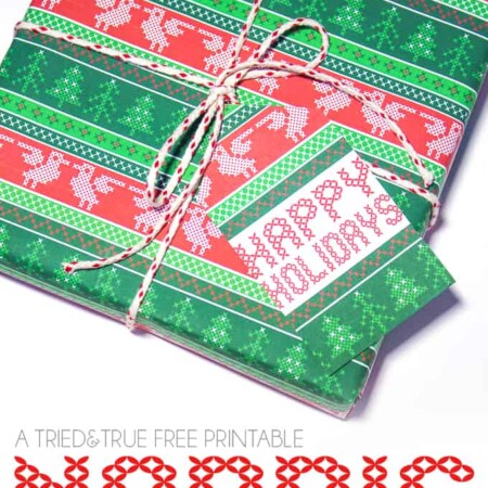 Need a quick gift? A box of chocolates and this Free Nordic Holiday Gift Wrapping & Tags is perfect!