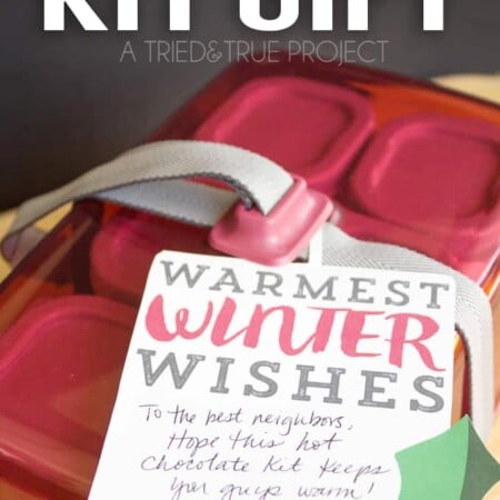 This Easy Hot Chocolate Kit Gift comes together in just minutes and is a super functional present that can be used long after the season is over!