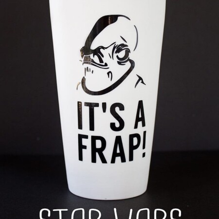 Looking for the perfect gift for the Star Wars geek in your life? Check out this "It's A Frap!" Star Wars Travel Mug with free cutting file.