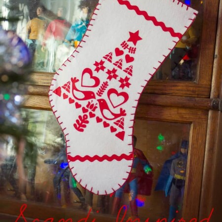 This Scandi Inspired Felt Stocking is super easy to put together with the free Silhouette file included!