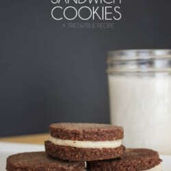 Made with whole grains and nuts, give these Healthier Chocolate Sandwich Cookies a try for a delicious after school snack!