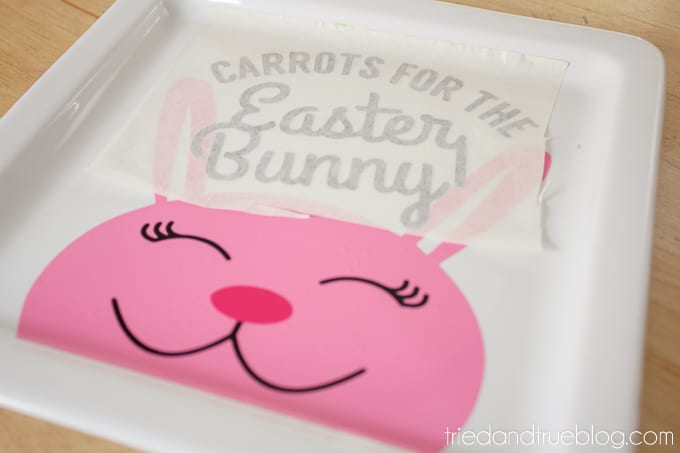 Easter Bunny Carrot Plate - Words