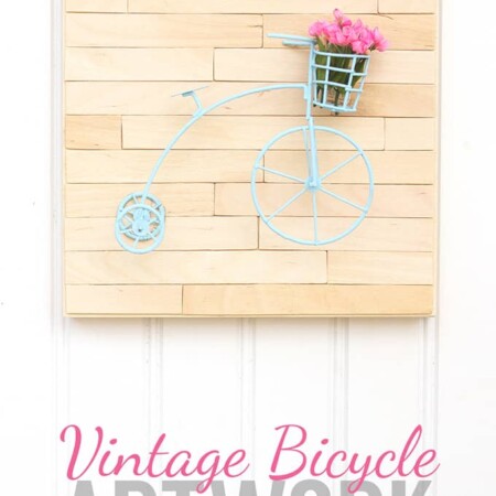 Welcome warmer weather with this Mini Vintage Bicycle Art! Super easy tutorial with just a few supplies needed.